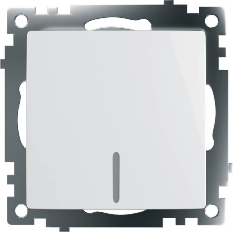 Выключатель одноклавишный с подсветкой (белый) Stekker Катрин 39299