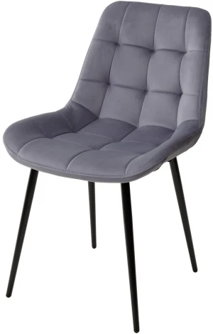Стул ХОФМАН, цвет H-14 Cерый, велюр / черный каркас
