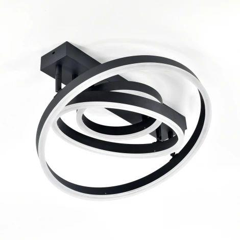 Потолочная люстра светодиодная с таймером Escada Enke 10266/3LED 80Вт, с ПДУ, металл/акрил, черный (220V, кольцо)