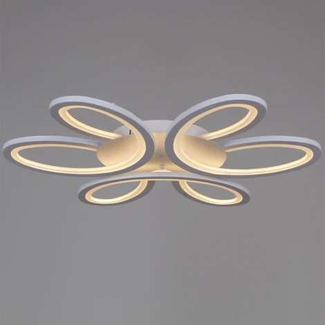 Потолочная люстра светодиодная с пультом с регулировкой цветовой температуры, яркости и с ночным режимом Reluce 74090-0.3-03 WH