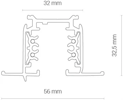 Встраиваемый шинопровод под гипсокартон трехфазной Nowodvorski Ctls Track Black 8694 (220V)