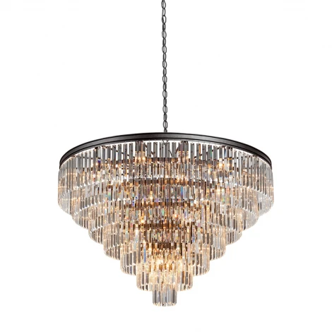 Подвесная люстра Vitaluce V5225-1/14+35+1 (220V, хрусталь, на цепи, круглые)