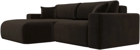 Диван угловой Лига-036 НПБ Классик левый угол (Коричневый/Микровельвет) Лига Диванов арт.121366L