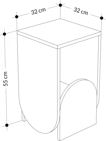 Стол приставной NUN SIDE TABLE (Темно-серый) LEVE