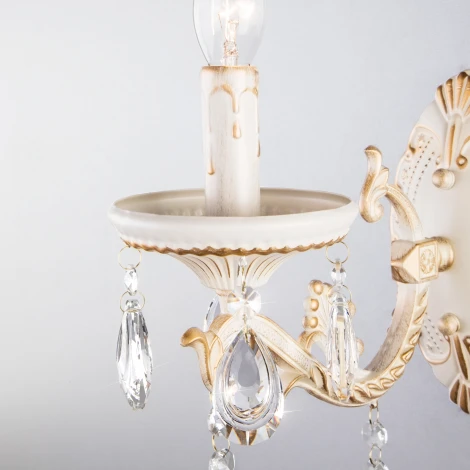 Бра Eurosvet Lia 3585/1 белый/прозрачный хрусталь Strotskis