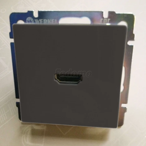 Розетка встраиваемая HDMI Werkel, серо-коричневый