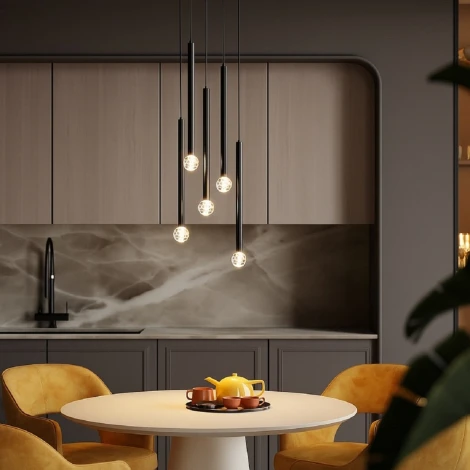 Подвесной светильник светодиодный Odeon Light Fiano 4373/3LA черный/хрустальн. стекло/металл IP20 LED 3W 400Лм 3000K 220V (на проводе, круглые)