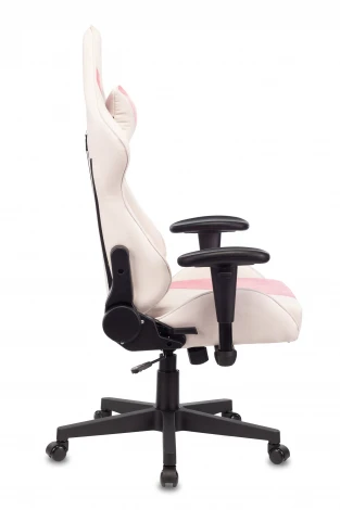 Кресло игровое Zombie VIKING X Fabric белый/розовый с подголов. крестовина пластик