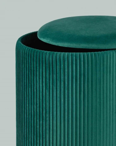 Пуф Шарлотта с ящиком велюр зеленый УТ000025560