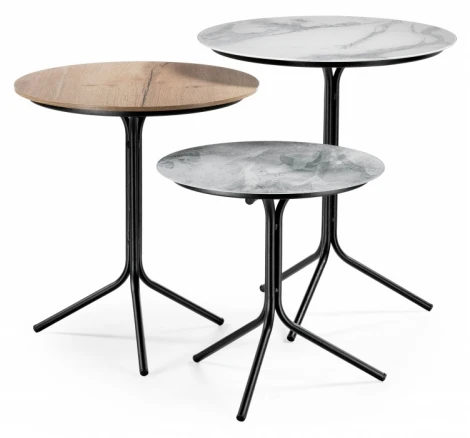 Комплект столиков Woodville Рускус белый мрамор / серый мрамор / галифакс 500013