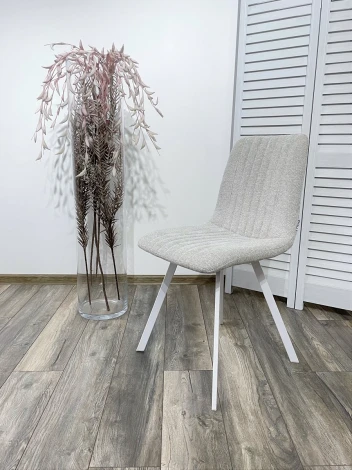 Обеденный стул M-City ELVIS WZ2042-19 галечный серый/ белый каркас