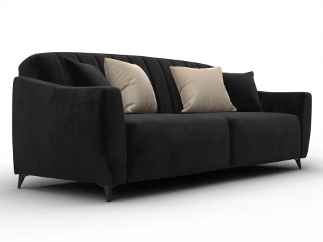 Диван-книжка Лига-095 НПБ (ДВП,ДСП,ЛДСП,Брус,Фанера,ЛДВП/Металл/Велюр/Черный) Лига Диванов 132536