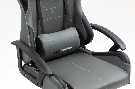 Кресло спортивное TopChairs Wyvern серо-черный арт.УТ000039485