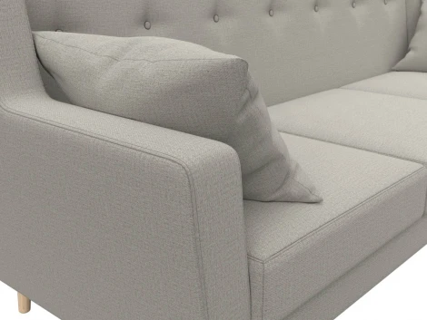 Диван кухонный прямой Брайтон 3 (Бежевый/Рогожка) Лига Диванов арт.122449