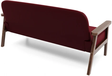 Диван Arsko прямой Флори М орех велюр бордовый
