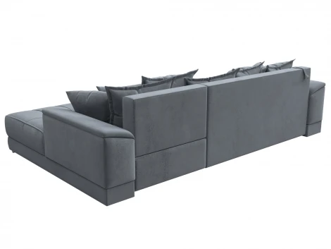 Диван угловой НордСтар правый угол (ДСП,Брус/Пластик/Велюр/Серый) Лига Диванов 127942