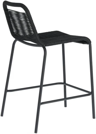 Барный стул La Forma (ex Julia Grup) Lambton (Черный/ Сталь,Металл,Веревка)