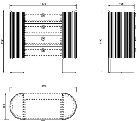 Комод LUCIANO 117*47*110см Garda Decor арт.77IP-GD010-KOM
