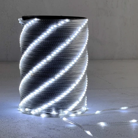 Гирлянда Роса Про 20м белая 24В, 200 LED, провод прозрачный ПВХ, IP65 Laitcom RPro200-20m-1W