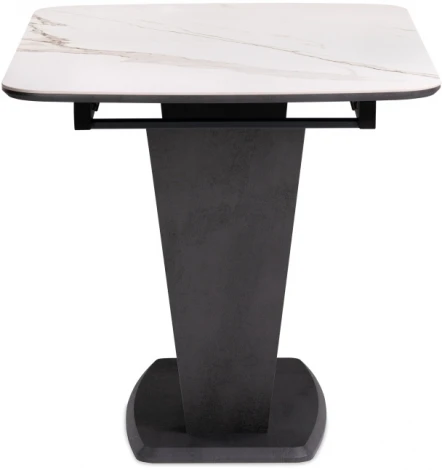 Стол на тумбе Woodville Петир 120х80х75 белый мрамор / графит / темный камень 532376