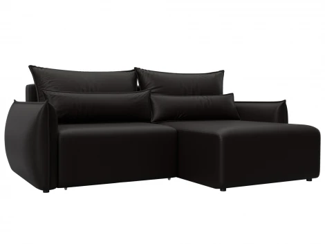 Диван угловой Лига-051 НПБ угол универсальный (ЛДСП,Брус,Фанера/Пластик/Экокожа/Коричневый) Лига Диванов 129887