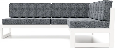 Диван Arsko угловой Сега У белая эмаль рогожка графитовая