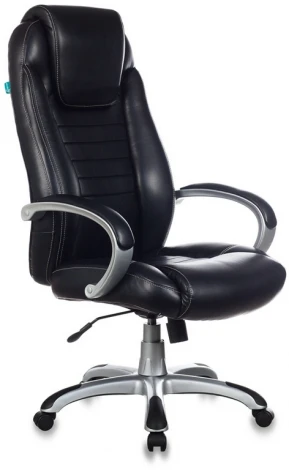 Кресло руководителя Бюрократ T-9923 черный Leather Venge Black эко.кожа крестовина пластик пластик серебро