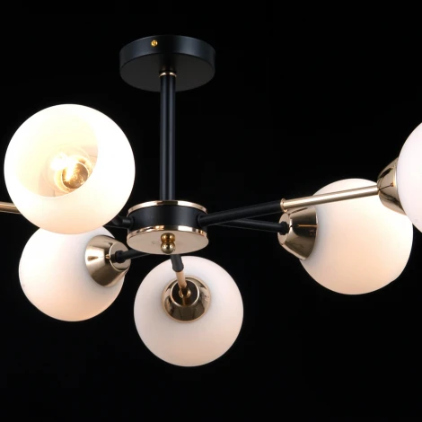 Потолочная люстра на штанге ILLUMICO IL0715-6CSQ-24 BK GD LIBRA (220V)