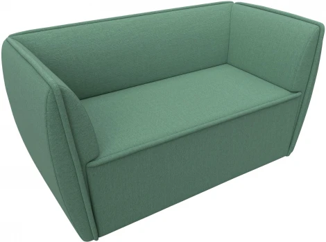 Диван кухонный прямой Бергамо 2-х местный (Зеленый/Рогожка) Лига Диванов арт.123703