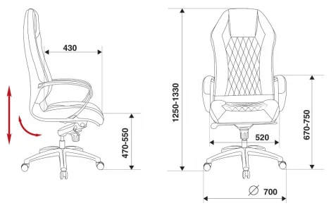Кресло руководителя Бюрократ _Aura коричневый кожа крестовина алюминий