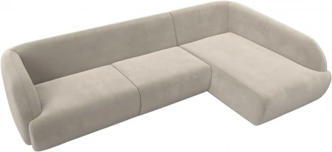 Диван угловой Лига-041 правый угол (Бежевый/Микровельвет) Лига Диванов арт.122179