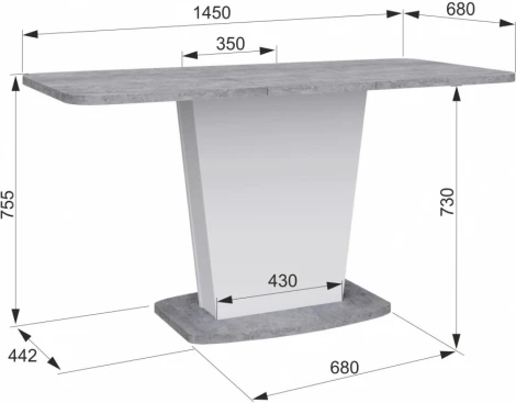 Кухонный стол Аквилон Woodville (Пластик,ЛДСП/Белый) арт.608569