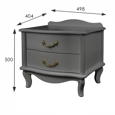 Тумбочка Джульетта 2 ящ. серый ясень Л Mebelik арт.008986