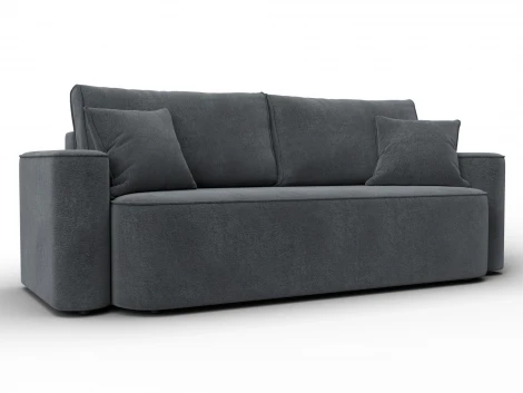 Диван прямой Лига-118 НПБ (ДСП,ЛДСП,Брус,Фанера,Велюр/Светло-серый) Лига Диванов 137082