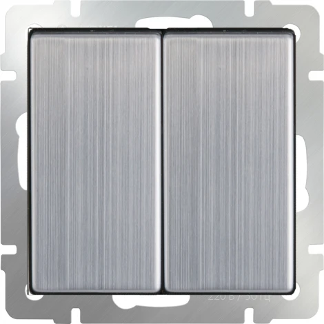Выключатель двухклавишный (глянцевый никель) Werkel W1120002 (a051081)