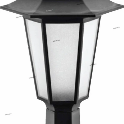 Столб уличный Horoz Бегония, 1 плафон, черный с белым