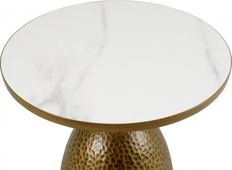 Столик журнальный Macos mid (Керамика/Белый,Золотой) ОГОГО Обстановочка! арт.888825