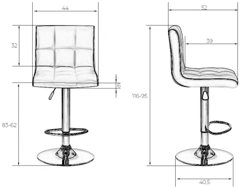 Стул барный DOBRIN CANDY (белый) 5006-LM CANDY, цвет сиденья белый, основания хром