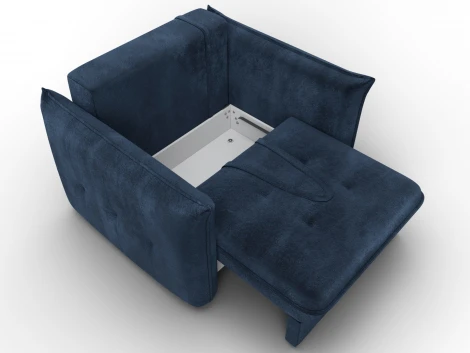 Кресло Лига-100 НПБ (ДСП,Фанера,Велюр/Синий) Лига Диванов 137003