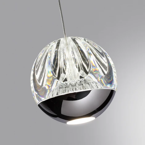 Подвесной светильник Odeon Light Sono 5100/5L хром/прозрачный/акрил "2 в 1" LED 5W 4000K (220V, на проводе, шар)