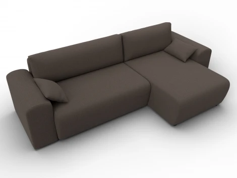 Диван угловой Лига-099 угол универсальный (ДВП,ДСП,ЛДСП,Брус,Фанера/Пластик/Рогожка/Коричневый) Лига Диванов 133693