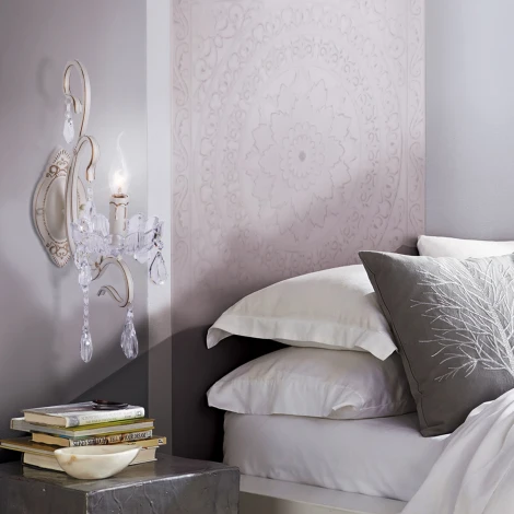 Бра Eurosvet 12205 12205/1 белый (хрусталь Strotskis, подвески, подсвечник, свеча)