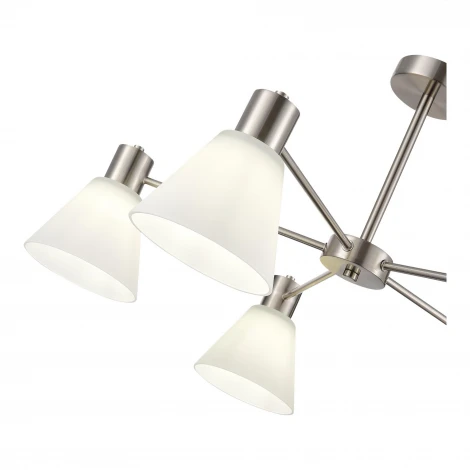 Потолочная люстра на штанге Evoluce Arki SLE1561-103-05 Никель/Белый E27 5*60W