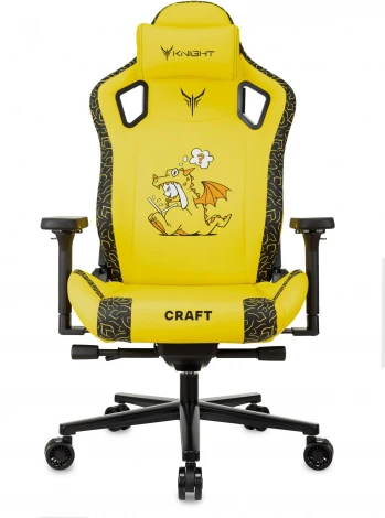 Кресло игровое Knight Craft Dragon желтый эко.кожа крестов. металл
