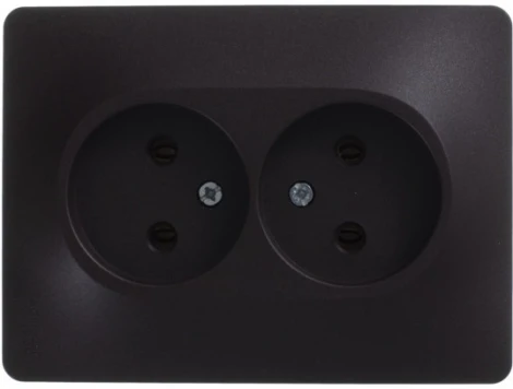 Розетка встраиваемая двойная без заземления (шоколад) Systeme Electric Glossa GSL000820