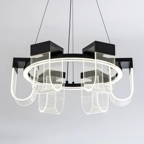 Подвесной светильник светодиодный с пультом с регулировкой цветовой температуры LED4U LED4U L7707-600 BK