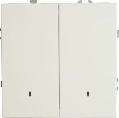 Выключатель двухклавишный с подсветкой (белый) Stekker Эмили 49864