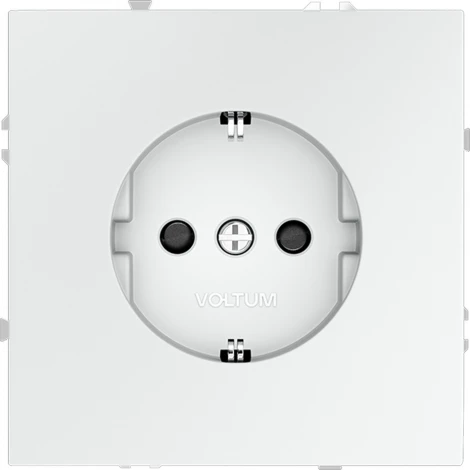 Розетка с заземлением и шторками (белый матовый) Voltum S70 VLS040202