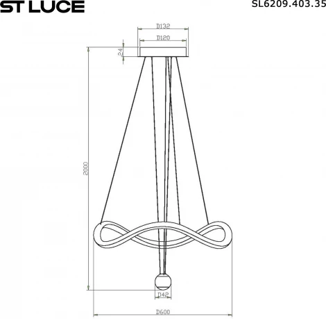 Подвесной светильник ST Luce Orione SL6209.403.35 Черный/Черный, Белый LED 1*35W 3000K (220V, на тросе)