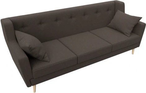 Диван кухонный прямой Брайтон 3 (Коричневый/Рогожка) Лига Диванов арт.122450